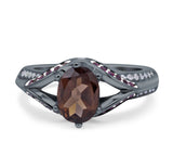 Two Tone Oval Natural Stone Ring