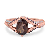Two Tone Oval Natural Stone Ring