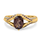 Two Tone Oval Natural Stone Ring