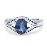 Two Tone Oval Natural Stone Ring