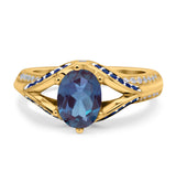 Two Tone Oval Natural Stone Ring