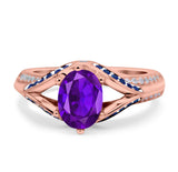 Two Tone Oval Natural Stone Ring