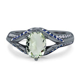 Two Tone Oval Natural Stone Ring