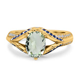 Two Tone Oval Natural Stone Ring