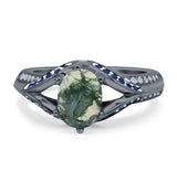Two Tone Oval Natural Stone Ring