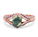 Two Tone Oval Natural Stone Ring
