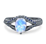 Two Tone Oval Natural Stone Ring