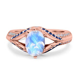 Two Tone Oval Natural Stone Ring