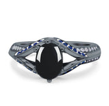 Two Tone Oval Natural Stone Ring