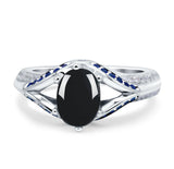 Two Tone Oval Natural Stone Ring