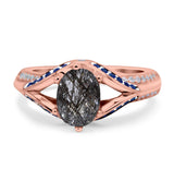 Two Tone Oval Natural Stone Ring