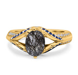 Two Tone Oval Natural Stone Ring