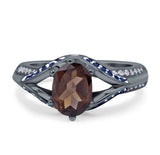 Two Tone Oval Natural Stone Ring