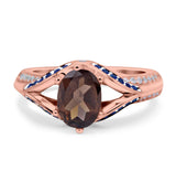 Two Tone Oval Natural Stone Ring