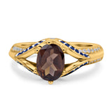Two Tone Oval Natural Stone Ring