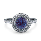 Art Deco Round Natural Stone Ring