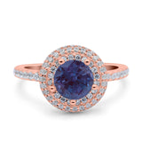 Art Deco Round Natural Stone Ring