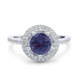 Art Deco Round Natural Stone Ring