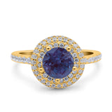 Art Deco Round Natural Stone Ring