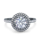 Art Deco Round Natural Stone Ring