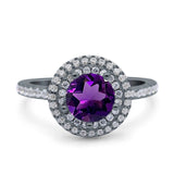 Art Deco Round Natural Stone Ring