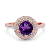 Art Deco Round Natural Stone Ring