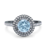 Art Deco Round Natural Stone Ring