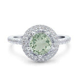 Art Deco Round Natural Stone Ring