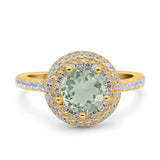 Art Deco Round Natural Stone Ring