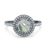 Art Deco Round Natural Stone Ring