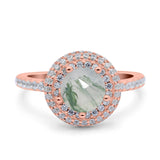 Art Deco Round Natural Stone Ring