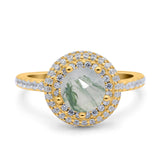 Art Deco Round Natural Stone Ring