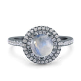 Art Deco Round Natural Stone Ring
