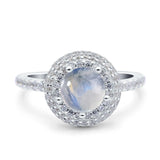 Art Deco Round Natural Stone Ring