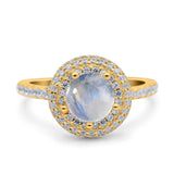Art Deco Round Natural Stone Ring