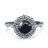 Art Deco Round Natural Stone Ring