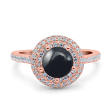 Art Deco Round Natural Stone Ring