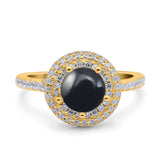 Art Deco Round Natural Stone Ring