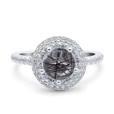 Art Deco Round Natural Stone Ring