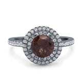 Art Deco Round Natural Stone Ring