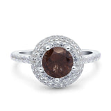 Art Deco Round Natural Stone Ring