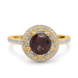 Art Deco Round Natural Stone Ring