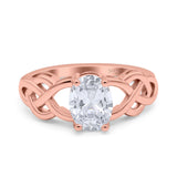 Art Deco Oval Natural Stone Trinity Ring