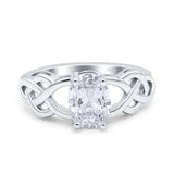 Art Deco Oval Natural Stone Trinity Ring