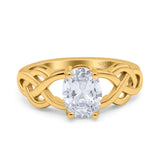 Art Deco Oval Natural Stone Trinity Ring