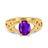 Art Deco Oval Natural Stone Trinity Ring