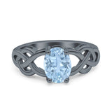 Art Deco Oval Natural Stone Trinity Ring