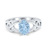 Art Deco Oval Natural Stone Trinity Ring