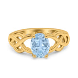 Art Deco Oval Natural Stone Trinity Ring