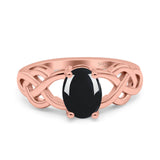 Art Deco Oval Natural Stone Trinity Ring